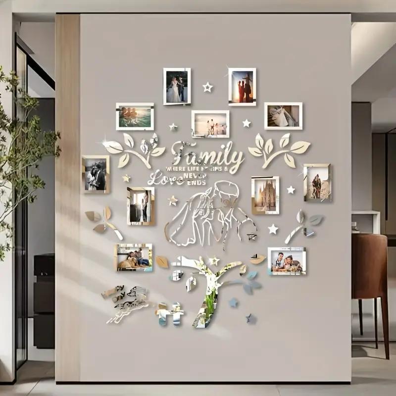Wedding Couple Acrylic Family Photo Tree Wall Stickers for Living Room DIY Photo Frame Decal Art Tree Home Decorative 125x120cm