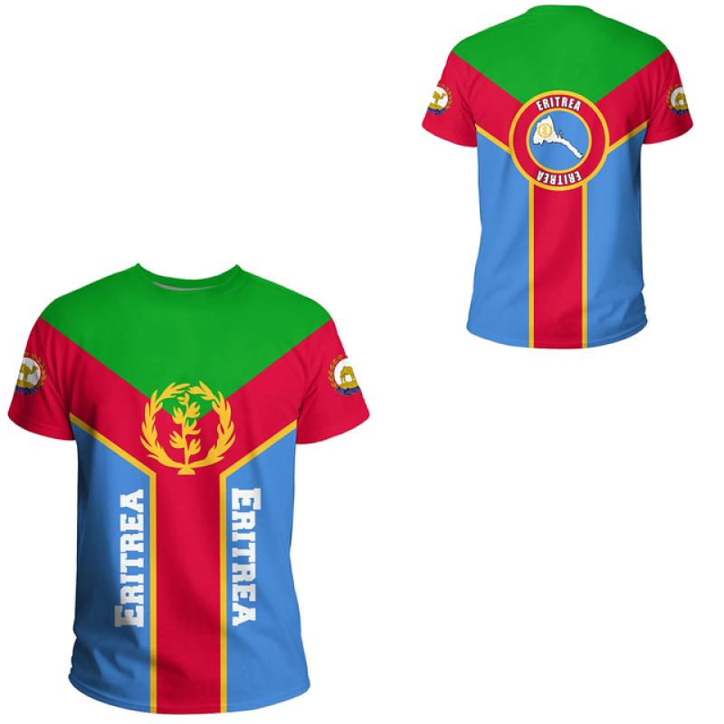 2023 Tessffel Africa Country Eritrea Lion Colorful Retro 3DPrint Men/Women Summer Casual Funny Short Sleeves T-Shirts Streetwear