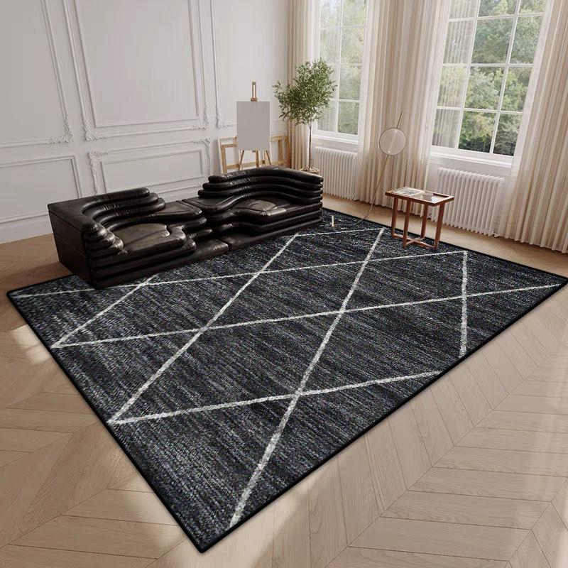 Modern Simple Style Plaid Pattern Decor Rug for Living Room Soft Easy Clean Sofa Table Mat Big Size Cloakroom Non-slip Carpet