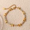 Luxury Cubic Zirconia Love Island Necklace Stainless Steel XO Choker 18k Gold Plated Necklaces Friendship Gift for Women Girl