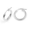 [M9484] - Silver Hoop Earrings 'Maille Omega' Silver (rhodium-plated) - 25x3 Mm