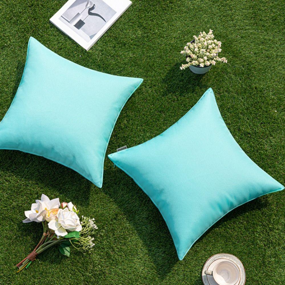 Waterproof Outdoor Cushion Cover Solid Color Pillow Case Colorful Pillow Cover  Home Decoration