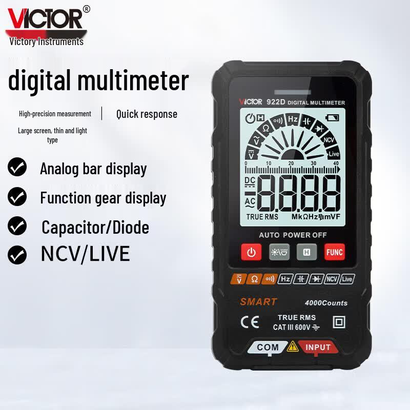 VICTOR VC922D Large Screen Auto-Ranging Digital Multimeter (CN version)