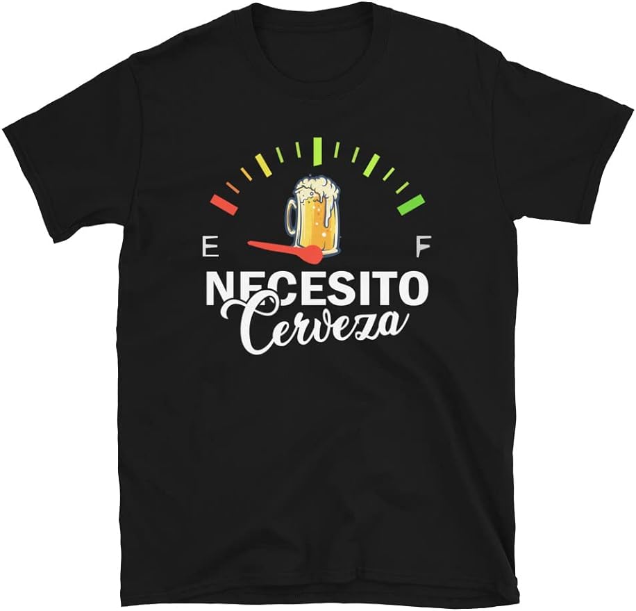 NECESITO Cerveza Funny Alcohol Beer Drinking Spanish ShortSleeve Unisex TShirt Graphic T Shirts Unisex Clothing Streetwear