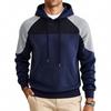 Men S Loose Color Block Long Sleeve Hooded Sweatshirt For Casual Wear