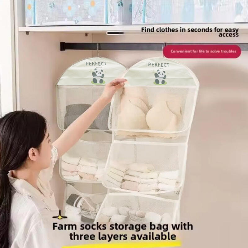 Двухслойный подвесной органайзер для хранения, подвесной органайзер для хранения носков, сетчатый органайзер для шкафа/общежития, настенный органайзер для сортировки нижнего белья
