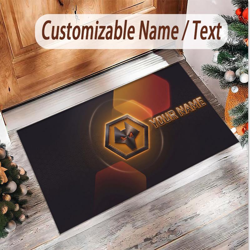 Personalized Crystal Velvet Carpet Wolverhampton Wanderers Football Pattern Non Slip Floor Rug