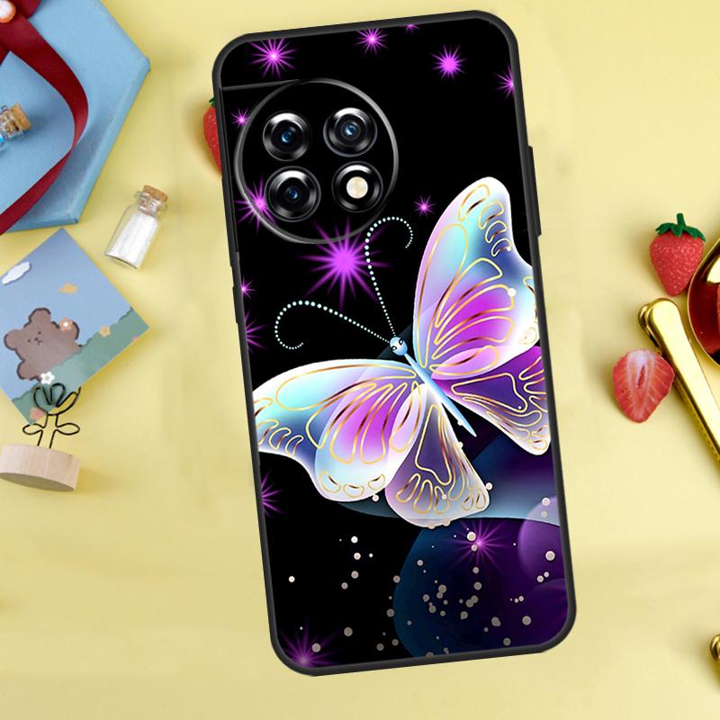 Black Beautiful Butterfly Case For OnePlus Nord 5 CE 2 3 4 Lite N20 N30 OnePlus 10T 12R 13R 13T 10 11 12 13 15 Cover