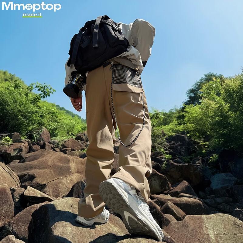 MMOPTOP American-Style Triple-Protection Cargo Pants, Autumn Men's Hiking Travel Quick-Dry Tactical Casual Pants MXXK49 Dune Khaki 2XL