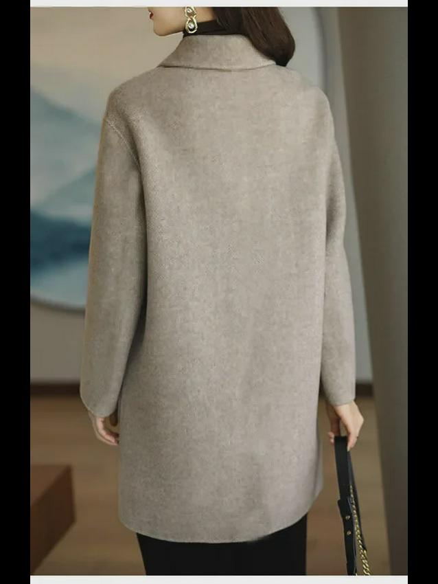 Autumn/Winter Korean Style Woolen Mid-Length Coat - Warm, Thick, Age-Reducing, Loose Fit for Small Sizes