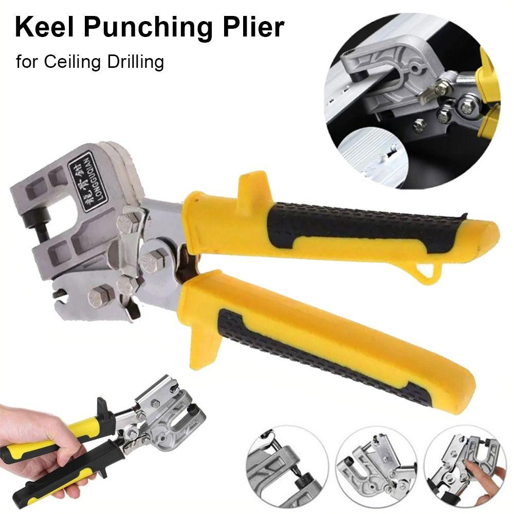 1Pcs Punch Lock Ceiling Punching Pliers Flat Mouth Stud Crimper Keel Forceps Wrench  Punching Tool