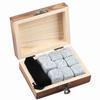 9Pcs Whisky Wine Chilling Stones Set Home Drink Chiller Stones Rocks Wooden Box Sesame White