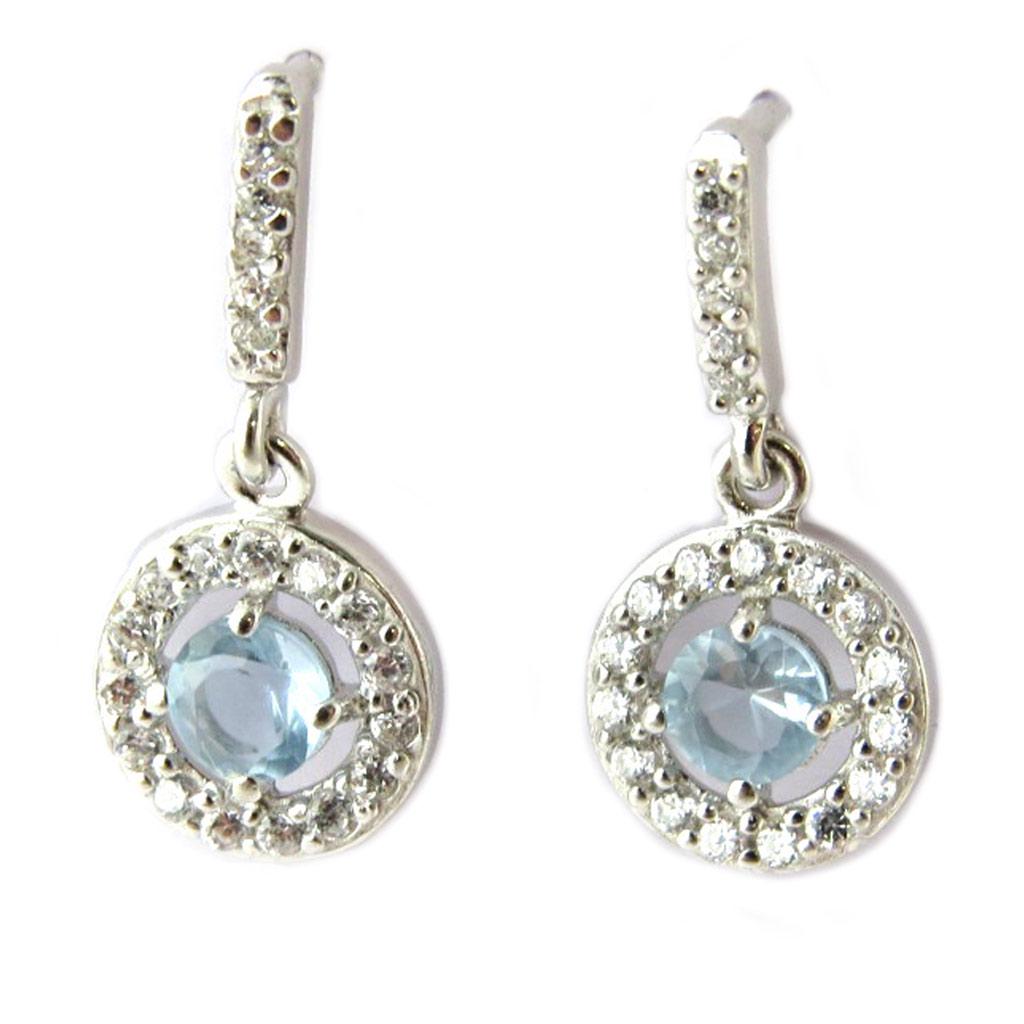 Les Trésors De Lily [P1979] - Silver Earrings 'Sissi' Blue White Silver (rhodium Plated)