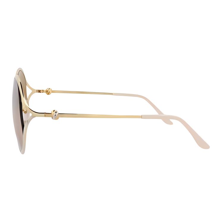 Cartier Full Frame Design Metal Round Sunglasses Unisex sunglasses Gold CT0226SA-30008387-002