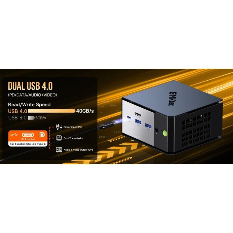 Мини-ПК GMKtec EVO-X1 AMD Ryzen AI 9 HX370 12 ядер 24 потока 32 ГБ LPDDR5 1 ТБ SSD Игровой компьютер ПК с AMD XDNA 2 NPU Мини-ПК