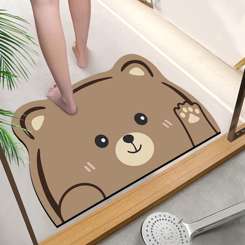 Panda Cartoon Non-Slip Absorbent Diatomaceous Earth Bathroom Doorway Mat