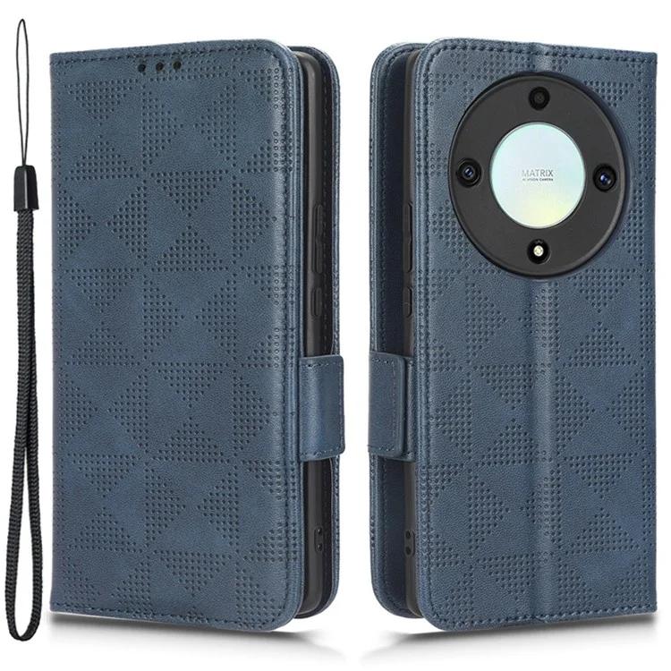 Для Honor X40 5G / X9a 5G / Magic5 Lite 5G тисненый треугольный узор чехол-кошелек подставка для телефона