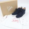 Безупречные Christian Louboutin Высокие кеды LOUIS FLAT Темно-синяя замша Б/у
