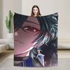 Вязаный плед Lohen Anime из кораллового флиса, плюшевый, для дома, дивана, спальни, одеяло Genshins Impacts