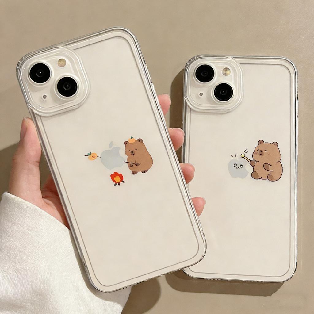 Забавный Милый Капибара Прозрачный Чехол Для Телефона Для iPhone 15 16 14 13 11 12 Pro XS Max 13Mini XR X SE 7 8 15 Plus Прозрачный Чехол Fundas