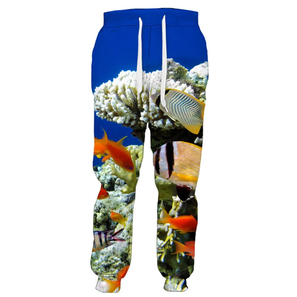Spring Autumn Fashion Mens Pants Funny Sea Life Reef Dolphin 3D Printed Trousers Sportwear Casual Sweatpants Streetwear Joggers
