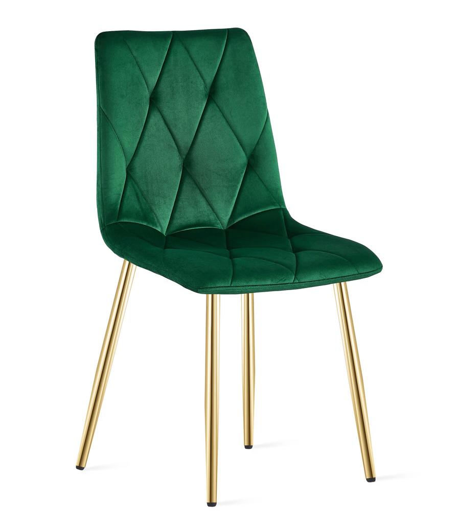 LIBRA chair - dark green velvet / gold legs x 1