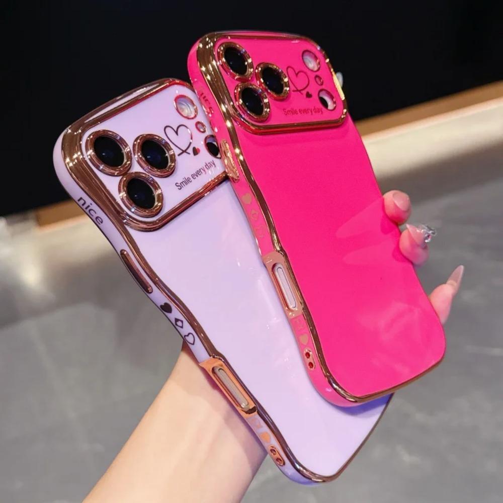 Боковой Чехол С Гальваническим Покрытием 'Love' Для iPhone 17 Pro Max 17 Air 16 15 14 Plus 13 12 11 Pro Max 17Pro Max Чехол Защита Камеры Ударопрочный Бампер