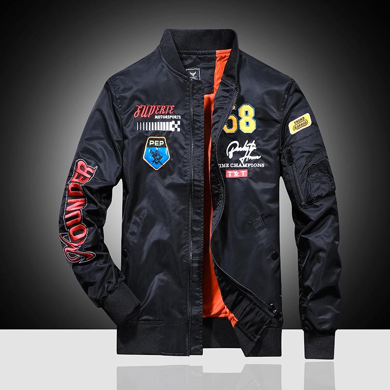 Мужская куртка Осенняя куртка-бомбер ВВС Мужская вышивка Бейсбольная форма Повседневная куртка