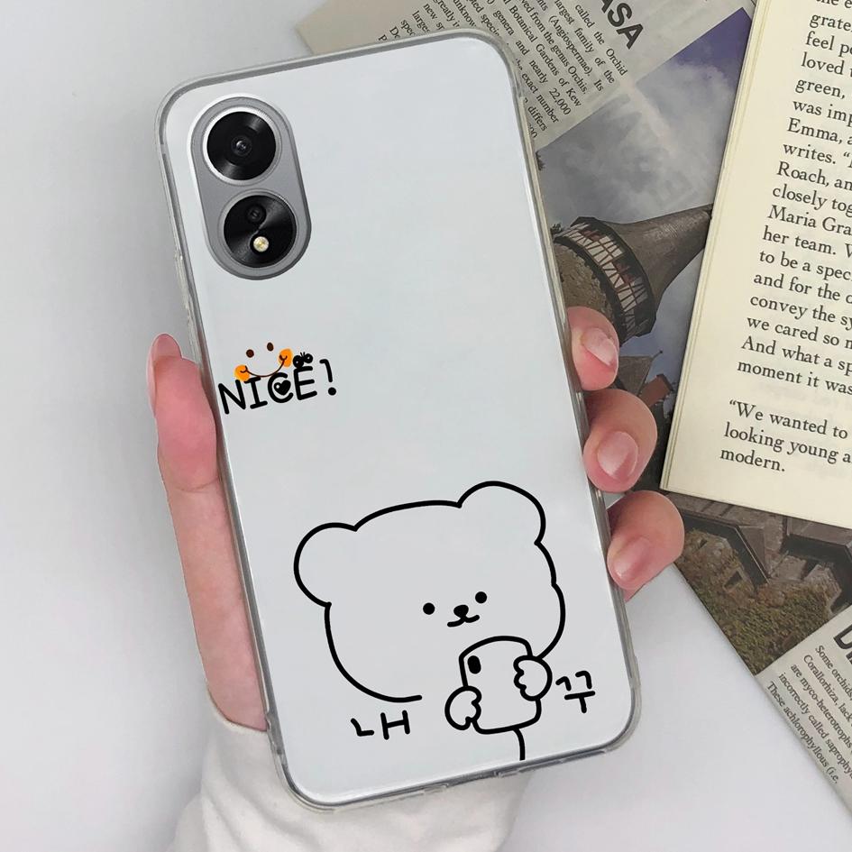 Case Cover For OPPO Reno10 Pro A38 A79 A98 Realme 11 Pro+ Cute Cat Owl Protective Phone Bags Transparent Matte Soft Silicone Shell For OPPO Bumper