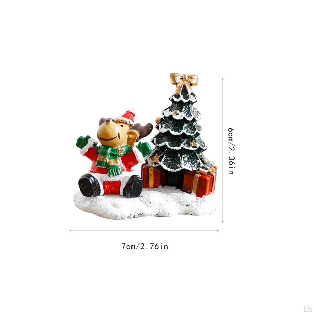 Рождественская елка смоляная фигурка маленькая милая рождественская статуэтка настольная гостиная витрина мини