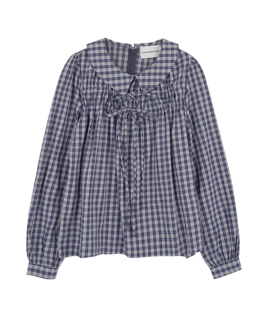 HARDCORE HAPPINESS Check Ribbon Blouse