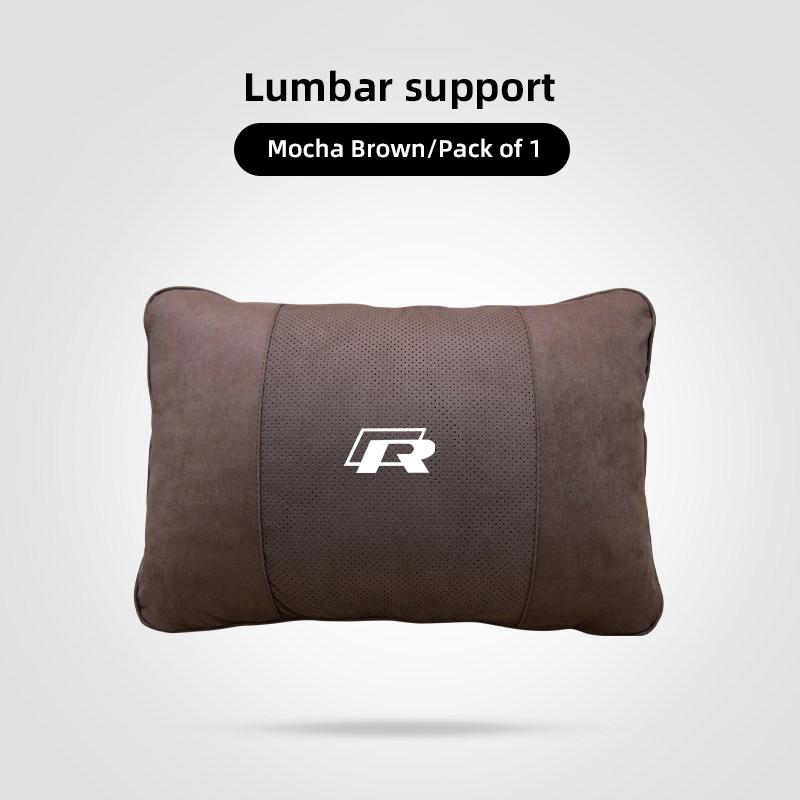 Car Suede Headrest Seat Neck Pillow Head Support For VW Tiguan Arteon Taigo ED13 Caddy CC e-up Golf Polo Passat Jetta Amarok Hub Cap