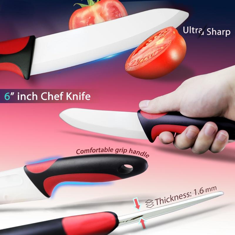 Керамический нож, кухонный овощечистка, белое лезвие, набор инструментов для очистки фруктов и овощей, набор инструментов для приготовления пищи от шеф-повара