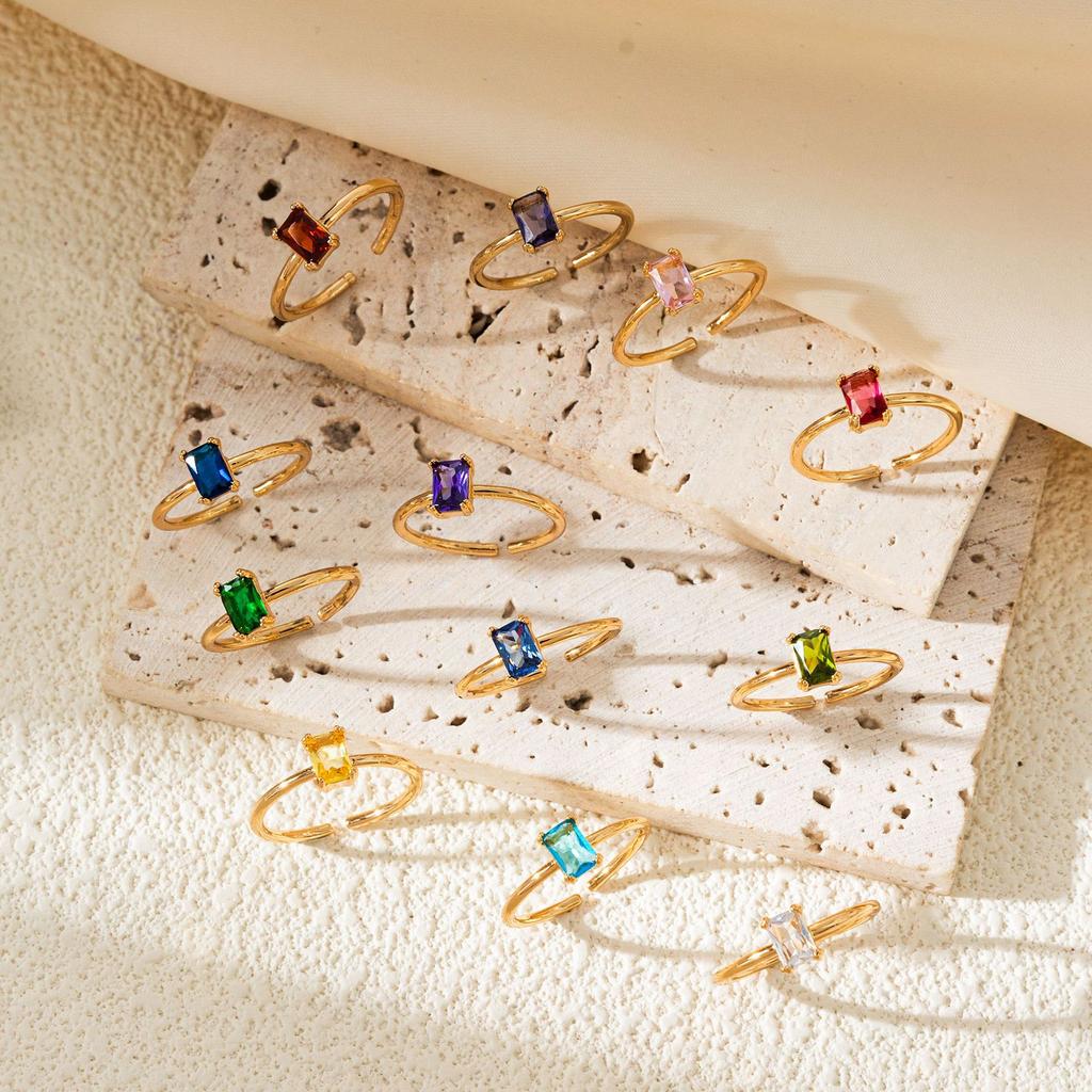 Vintage Color Zircon December Birthstone Ring Plain Ring Ring December Birthstone Color Retention Color Retention