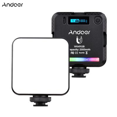 Andoer W64RGB Mini RGB светодиодный светильник для видеосъемки, перезаряжаемый заполняющий светильник для фотографий CRI95 + 2500K-9000K