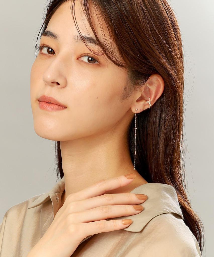 Earrings K10 Diamond Random Station Stud Earrings 40576569 Yellow Gold 00 [Kokoshnick] Women's (104)