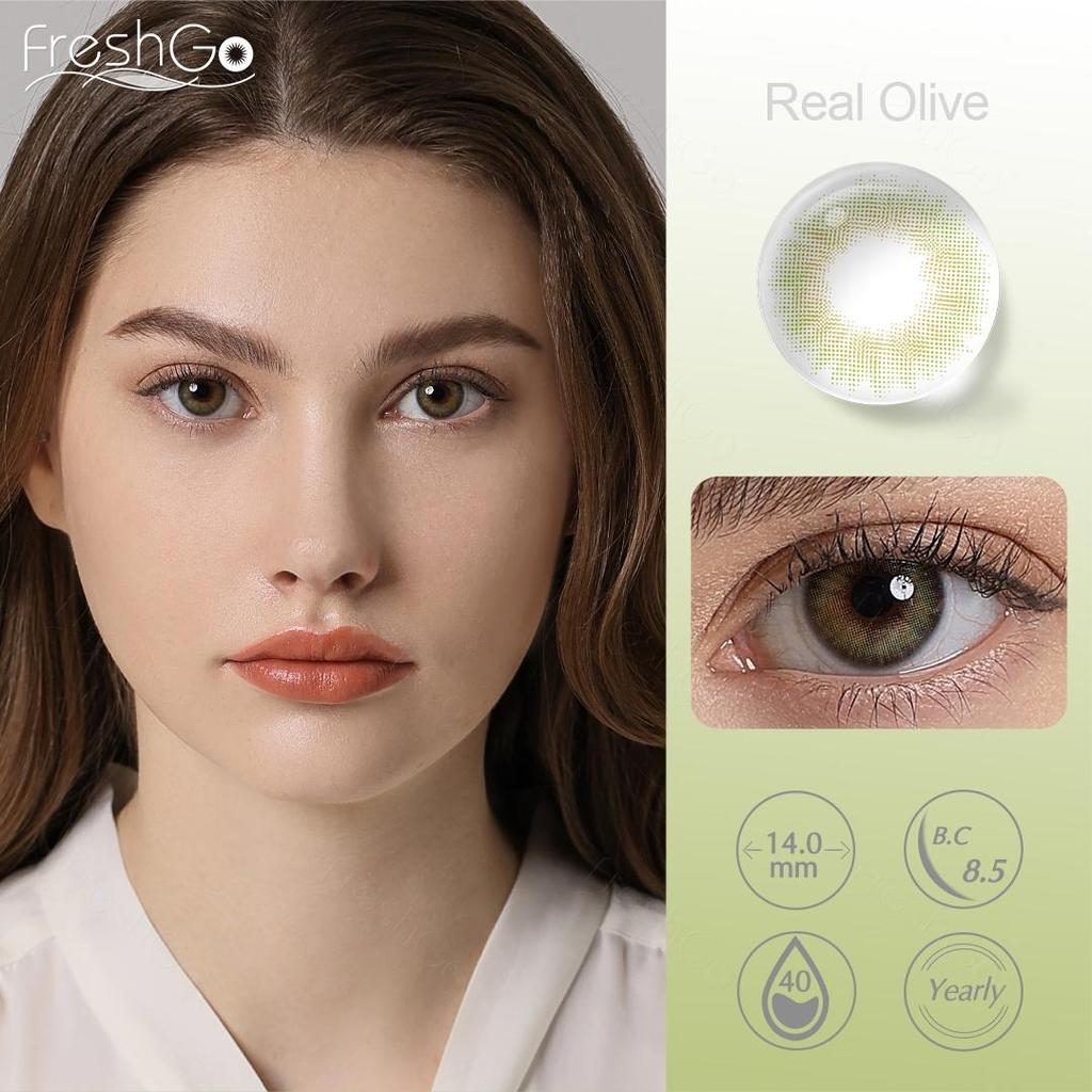 FreshGo Контактные линзы Natrual Color для глаз, косметика, серые контактные линзы для глаз, 1 пара цветных линз для ежегодных красавиц