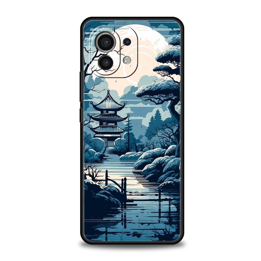 Японский пейзаж Чехол для телефона Для Xiaomi 14 13T 12T Pro 12 13 11 Ultra Mi Note 10 Lite 10T 5G 11X Pro 11T 11i 9T Силиконовый чехол