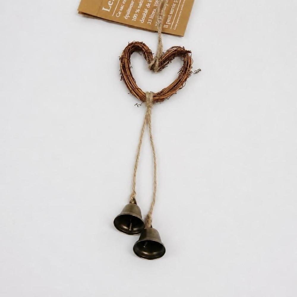 Weaving Christmas Bell Hanging Decoration Star Heart Wind Chime Pendant  Christmas Ornament