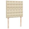 Ottoman Bed with Mattresses & LEDs Cream 180x200 cm Fabric
