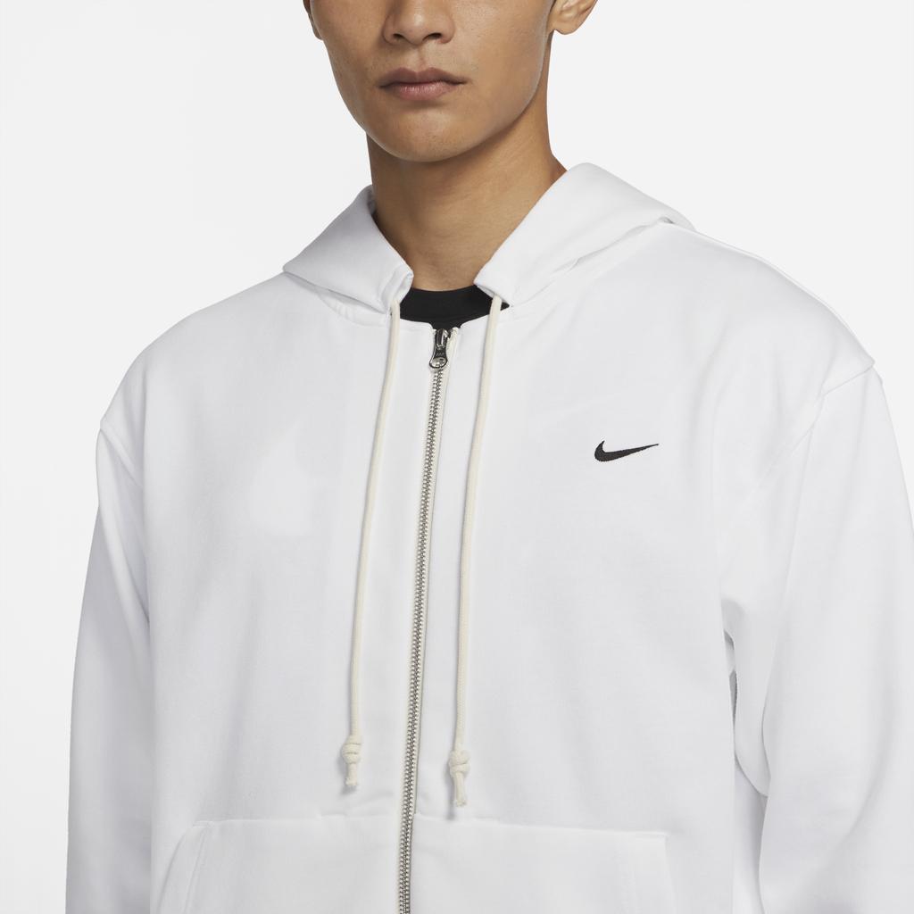 Nike Вязаная толстовка с капюшоном на молнии с логотипом сзади, мужские топы, белые DO9155-100