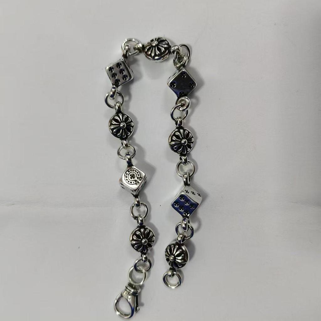 Браслет CH Retro Crono с бриллиантом, золотом, тайским серебром и дизайном в виде цветочного креста