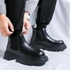 Мужские ботинки челси осенне-зимние кожаные ботинки в британском стиле с круглым носком ботинки мартин мужские 2863-R