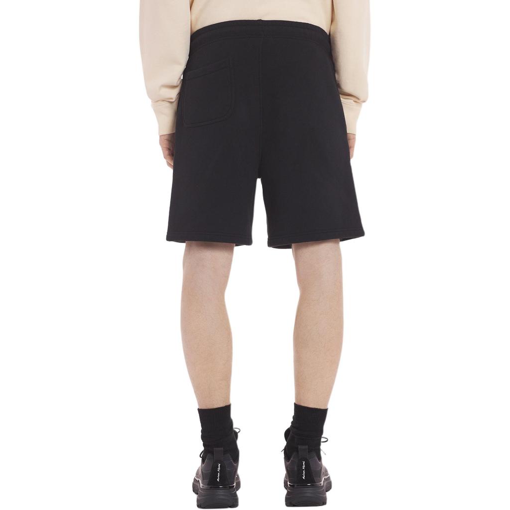 Maison Kitsune SS24 Solid Color Drawstring Pocket Mid Waist Casual Shorts Men shorts Black MM01111KM0321-O197