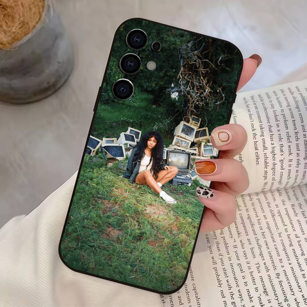 Чехол для телефона рэперши S-SZA для Samsung S25,S24,S21,S22,S23,S30,Ultra,S20,Plus, Мягкий силиконовый черный чехол