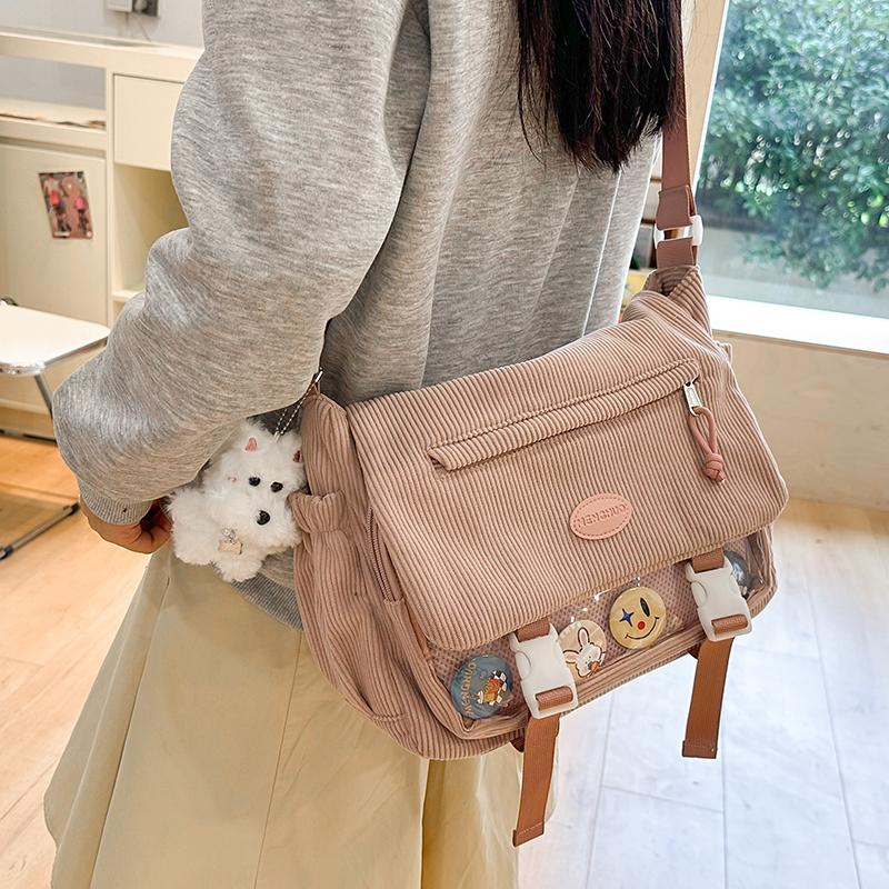 Сумка через плечо в студенческом стиле, женская сумка-мессенджер, студенческая сумка через плечо большой вместимости