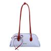 Sweet Bowknot Boston Shoulder Bag PU Leather Women Handbag Chic Design Plaid Underarm Pack  Dating