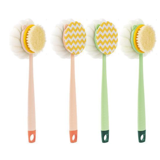 Щетка для ванны Эргономичный дизайн Длинная ручка Щетка для спины Двойная головка Мягкий пилинг Душевая щетка для тела