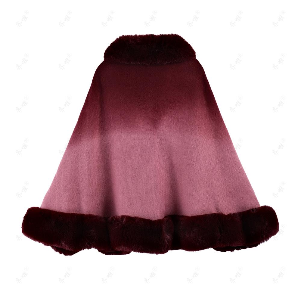 Женская шаль из искусственного меха с градиентом цвета, мягкая теплая удобная накидка-пончо, кардиган из искусственного меха кролика рекса, шаль, накидка большого размера на осень-зиму