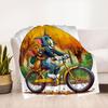 Tom & Jerry Bicycle Adventure PosterBlanket Flannel Throw Blanket for Sofa, Bed, Travel, Camping, Office